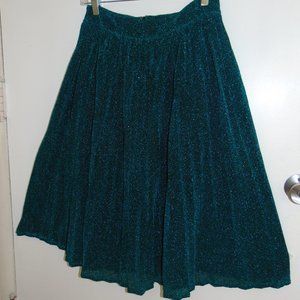 The Maven Store Womens 50s Styled Glitter Accordion Pleated Metallic Party Skirt